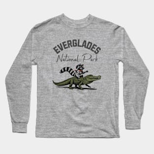 Alligator and Raccoon Everglades National Park Long Sleeve T-Shirt